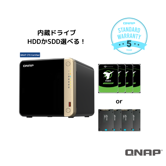 外付けハードディスク・ドライブ QNAP TS-464-8G, SSD 1TBx2, HDD 4TBx4 TS-464 | Hardware Specs | QNAP (US)